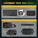 AUXBEAM PANEL DE INTERRUPTORES AR-800 RGB CON APLICACIÓN,COMPATIBLE CON MODO DE PALANCA/MOMENTÁNEO/PULSADO